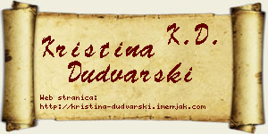 Kristina Dudvarski vizit kartica